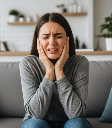 Women image in tooth pain - Emergency dentist Luton